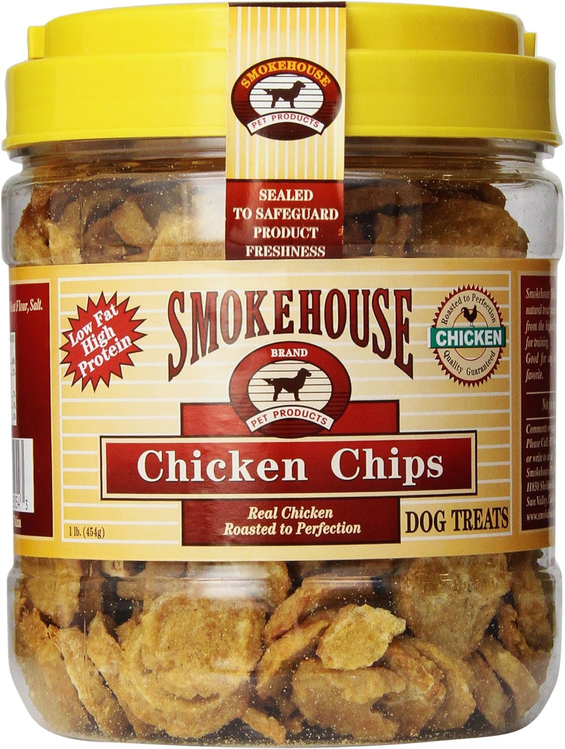 Smokehouse 100Percent Natural Chicken Chips Dog Treats, 1Pound