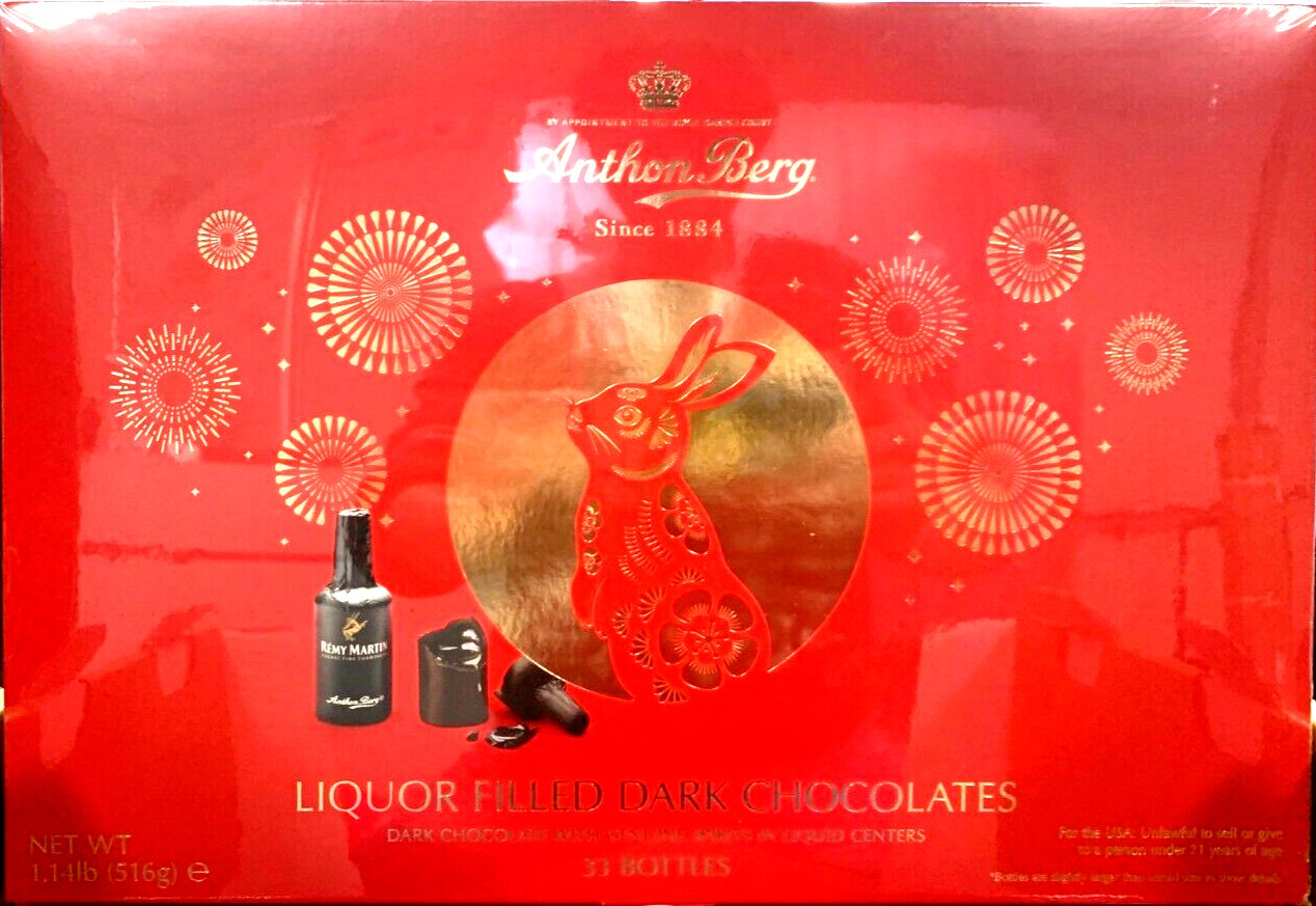 Anthon Berg Dark Chocolate Liqueurs Liquor filled Bottles Remy Martin ...