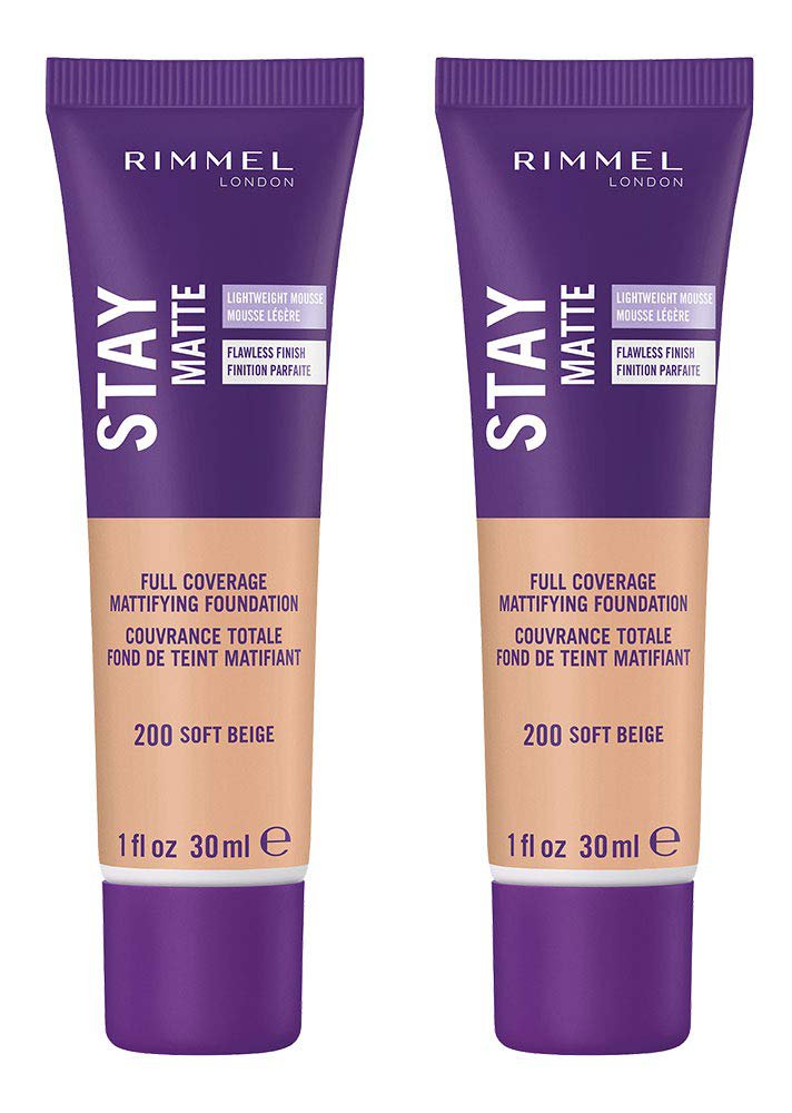 2- Pack Rimmel Stay Matte Liquid Mousse Foundation Soft Beige 1 Ounce By Rimmel of London