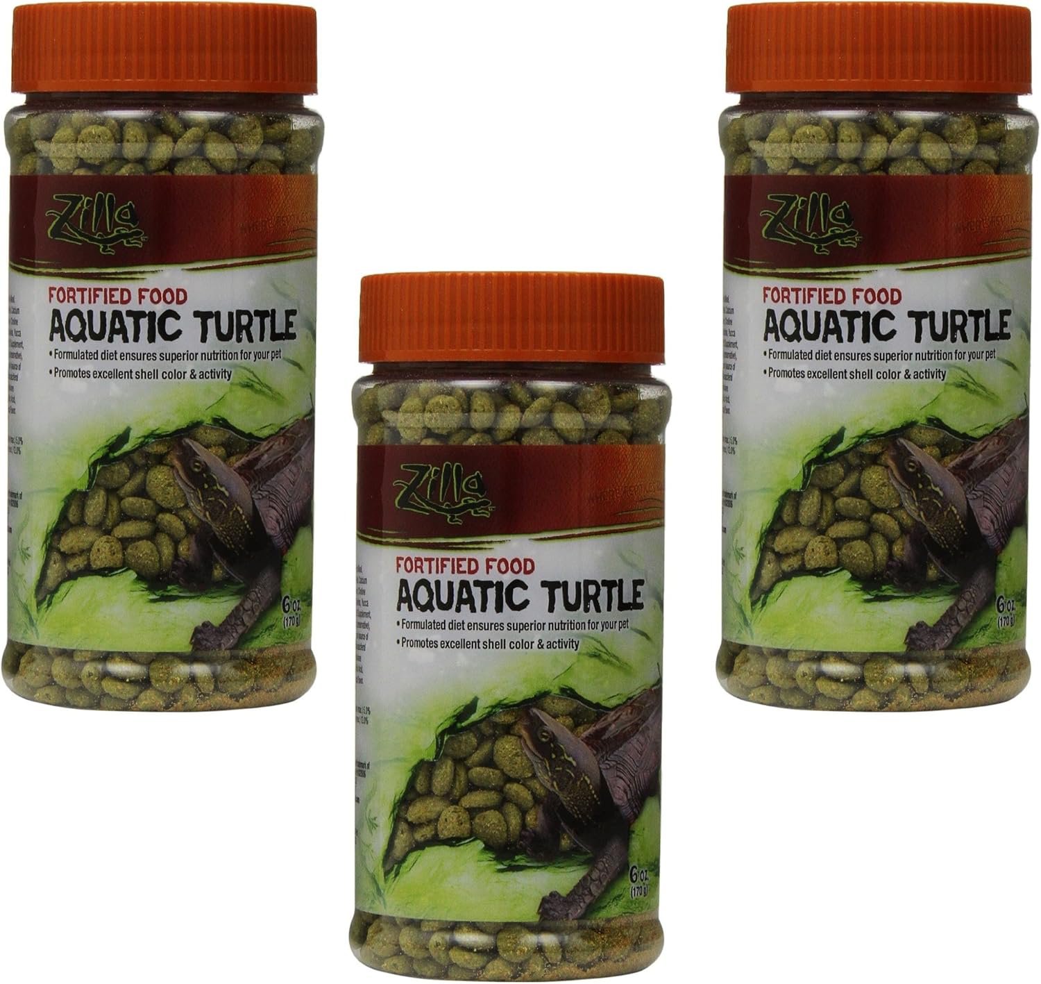 Zilla (3 Pack) Aquatic Turtle Fortified Food, 6-Ounce Btls-no tax