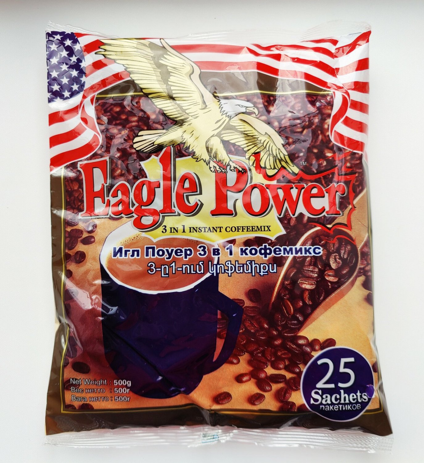 EAGLE POWER 3in1 Instant Coffee Mix 25 Sachets Bag - From Europa