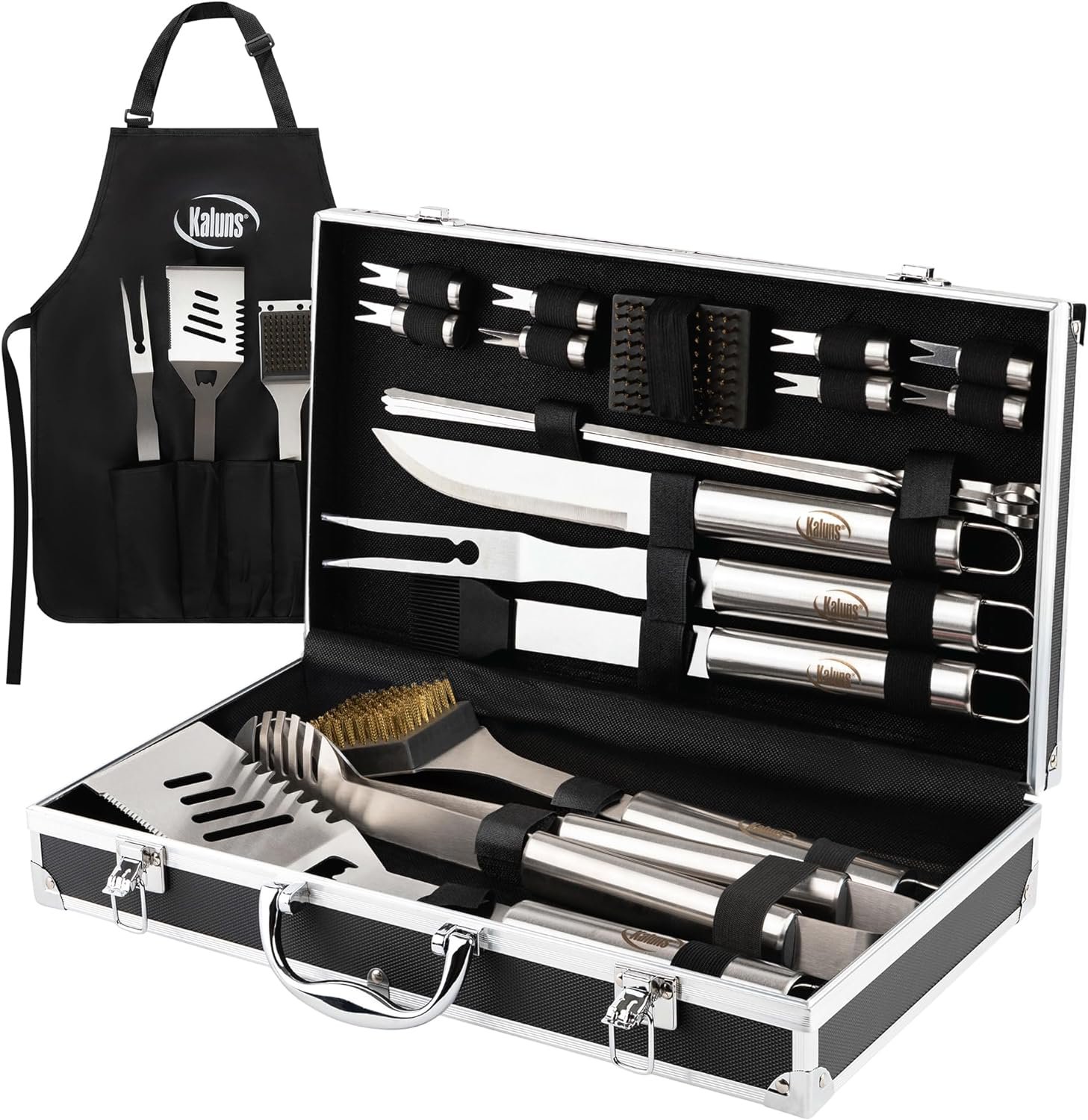 Gift Kaluns BBQ Accessories Grill Tools, Grilling Gifts for Men Dad, Heavy Duty Stainless Steel