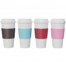 Copco Acadia Insulated 16 oz Reusable To Go Mug 4-Pack (Pink, Azure, Brown, Red)