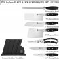 TUO Knife Set - 8 Pcs Kitchen Knife Set with Wooden Block, German HC Stainless