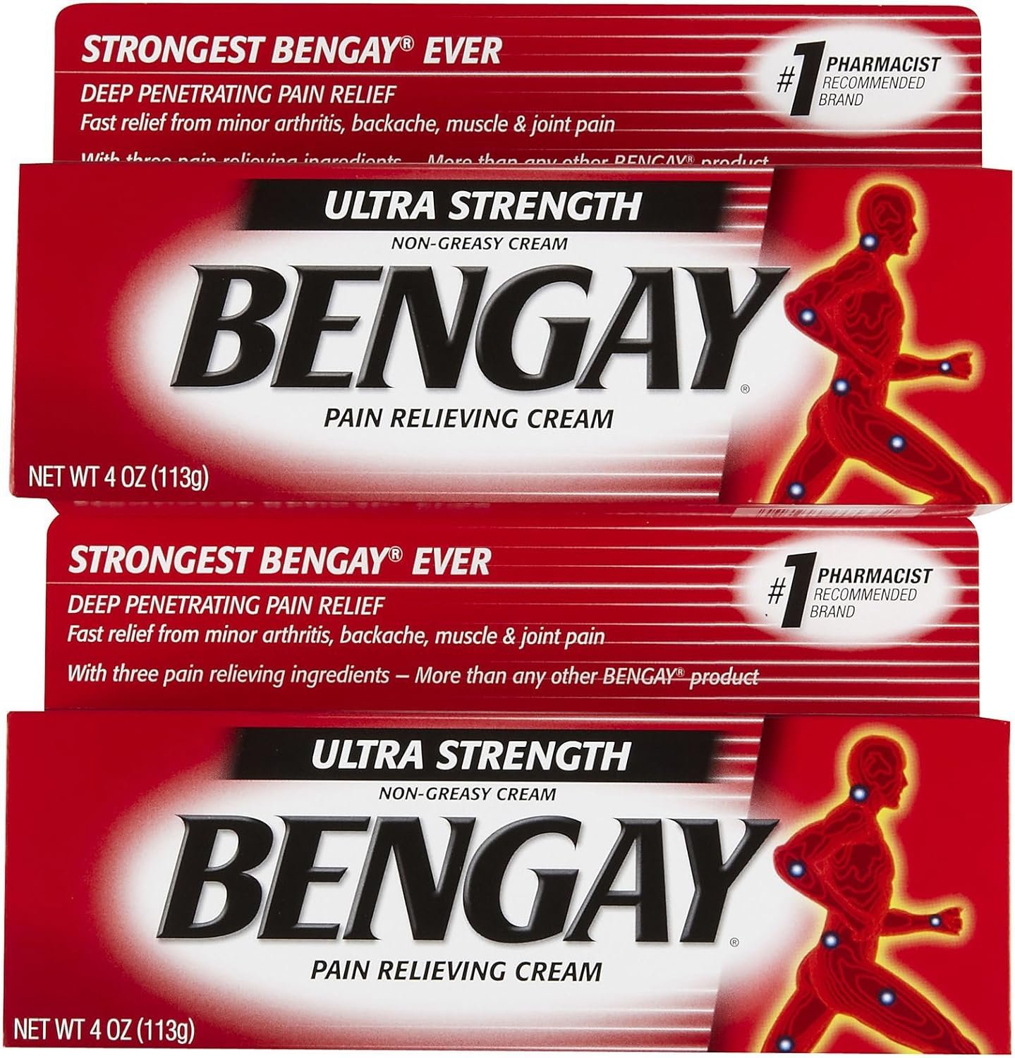 Bengay Ultra Stength Pain Relieving Cream, Non-Greasy-Ultra Strength, 2 pk