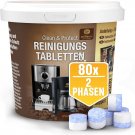 80 x 2-Phase Cleaning Tablets for Jura Fully Automatic Coffee Machines - From Germany
