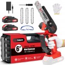 2 Bat.+ 2 chains  Cordless Mini Chainsaws,   Handheld Electric Chainsaws for Wood Cuttin