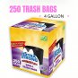 250 Count 4 Gallon Trash Bags with Lavender Scent, Extra Strong Multipurpose Plastic Garbage Li