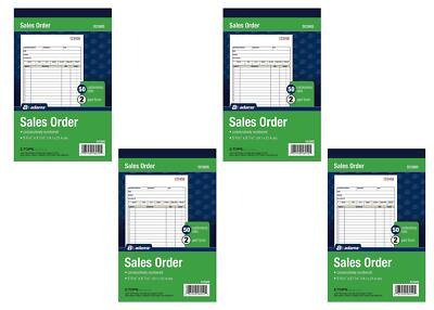 4 Pack Numbered Invoice Sales Books 2 colors White Canary Paper