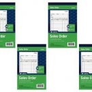 4 Pack Numbered Invoice Sales Books 2 colors White Canary Paper