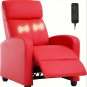 Vibrating  Faux Leather Recliner Chair with Massage, Breathable Padded Single   Shipped from USA