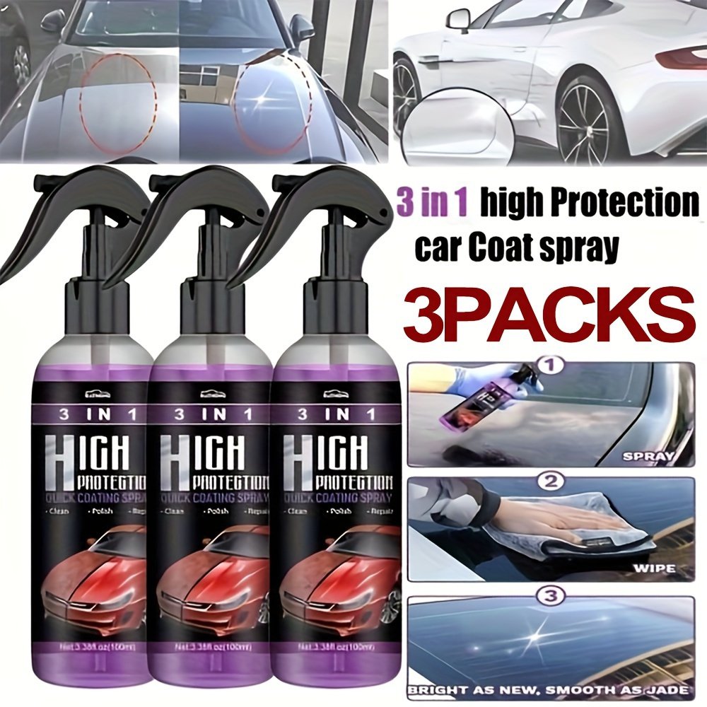 Car Ceramic Coating Agent, Fast-Acting Waterless Paint Restorer,  3 btl From USA
