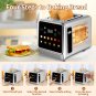 Touch Screen Toaster 2 Slice, Stainless Steel Smart Digital Toasters With Memory Function,