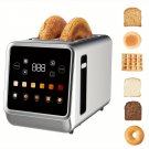 Touch Screen Toaster 2 Slice, Stainless Steel Smart Digital Toasters With Memory Function,