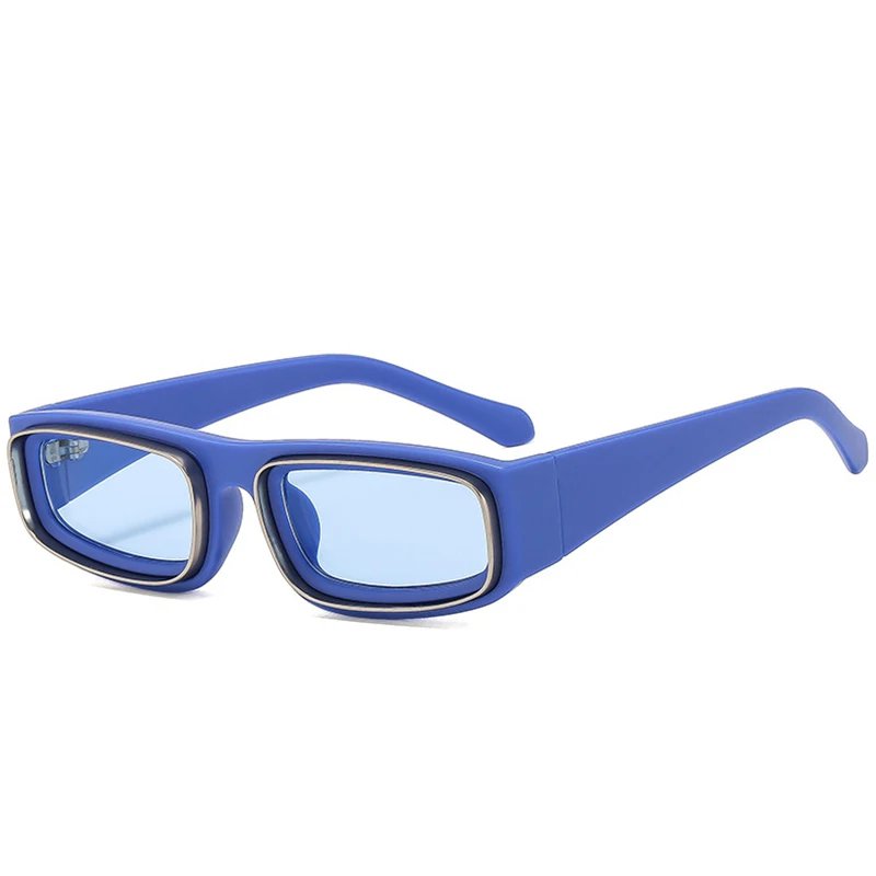 Fashion Rectangle Sunglasses Women Vintage Yellow Orange Eyewear Men Shades UV400