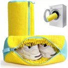 Durable Shoe Washing Machine Bag for All Shoe Types-Yellow with Blue Zipper,Ideal for Sneakers