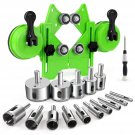 Diamond Hole Saw Kit 17PCS Tile Drill Bits Sets with Double Suction Cups Hole Saw Guide Jig Fix