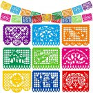 Mexican Party Decoration, 18 Feet Plastic Papel Picado Fiesta Banner Cinco de Mayo Gar