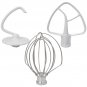 3pcs for kitchenAid Compatible: Heavy-Duty Dough Hook, Flat Beater & Wire Whip Attachments - St