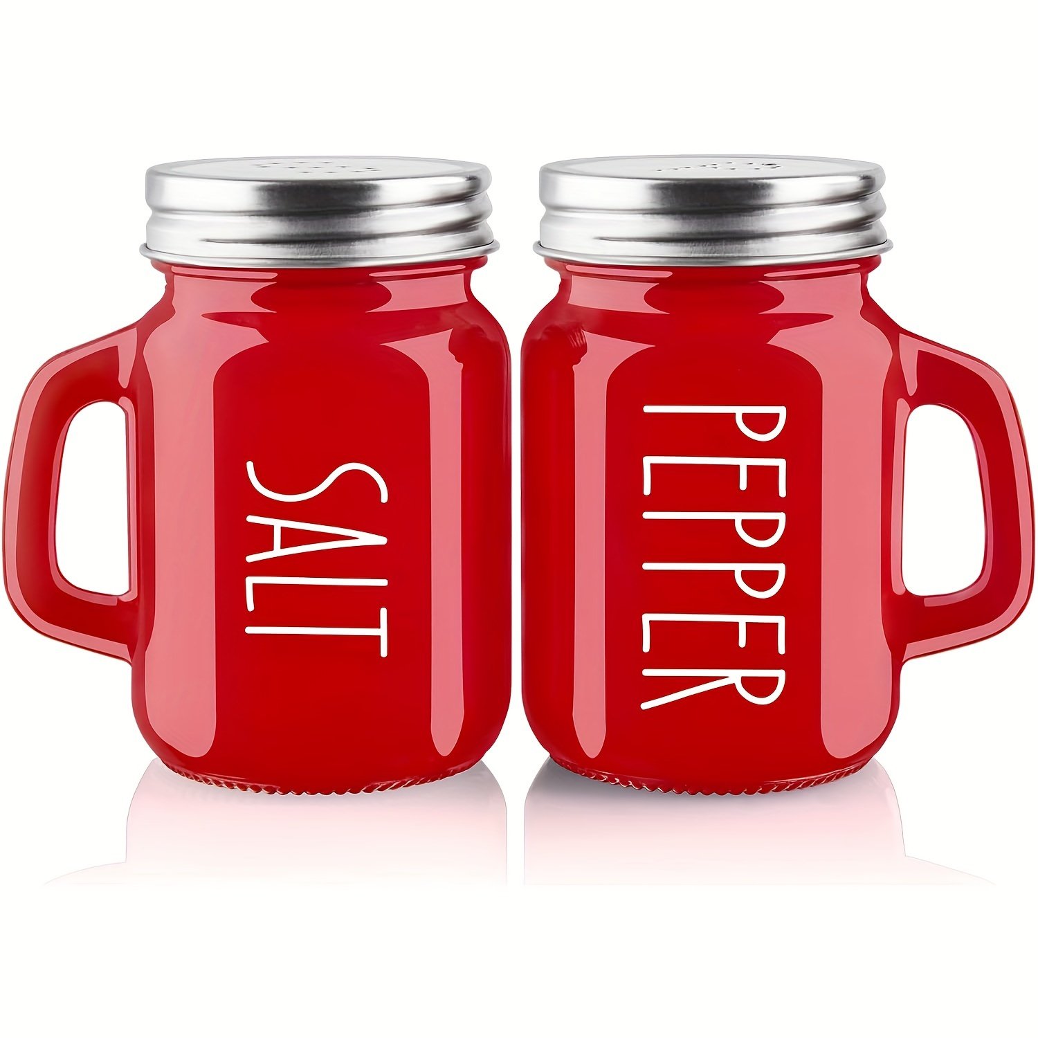 Salt and Pepper Shaker Set, 4oz - Decorative, Stainless Steel Lids, Patterned
