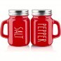 Salt and Pepper Shaker Set, 4oz - Decorative, Stainless Steel Lids, Patterned