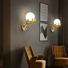 Hand Indoor LED Wall Lamp Modern Resin Glass Bedside Living Room Light