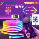 5V Smart RGB Neon Light Strip USB App Remote Control Music Sync Waterproof LED Strip Free Shipping