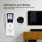 Watt Meter Plug-In Power Meter Energy Usage Monitor Cost Calculator Backlit LCD