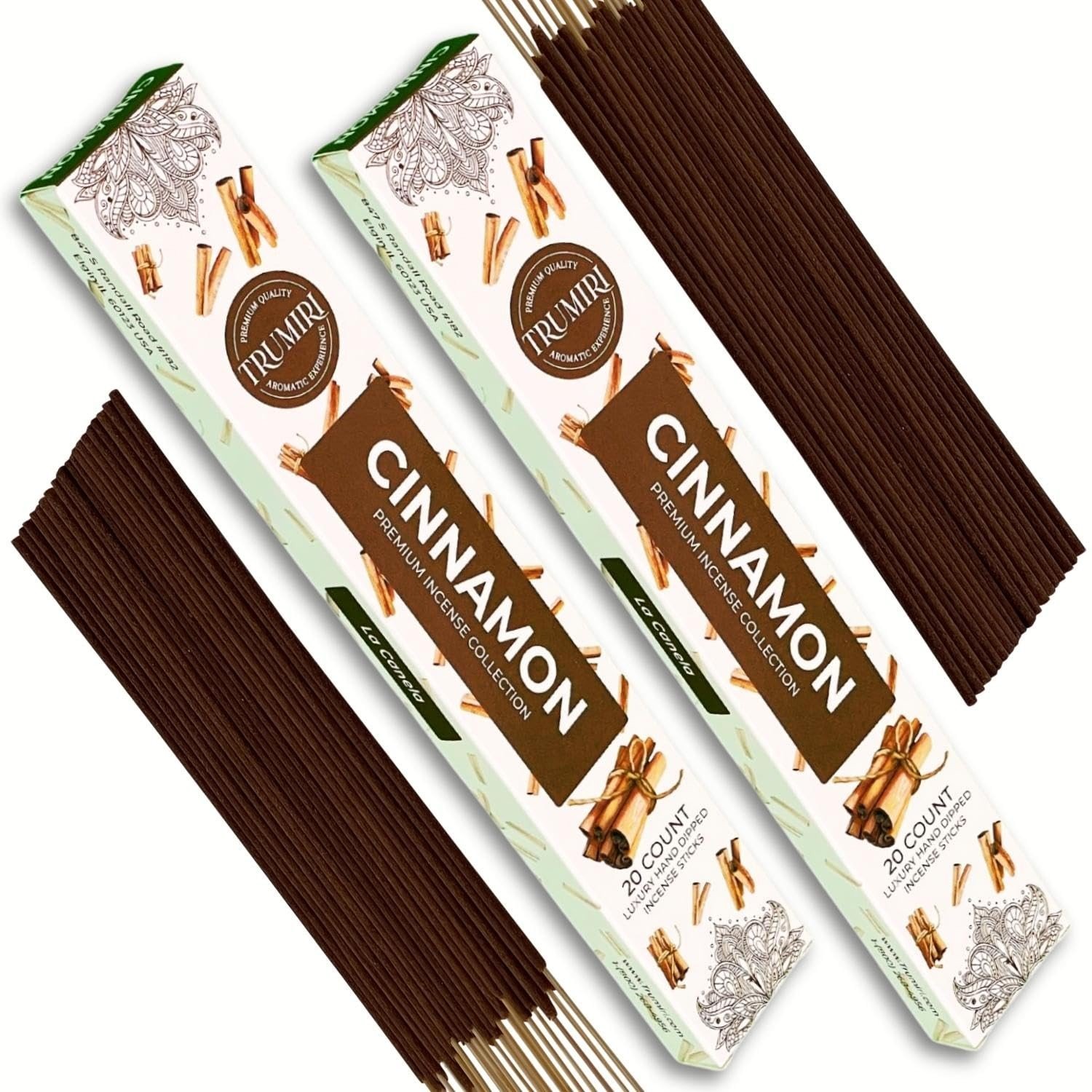 Cinnamon Incense Sticks 40 Pack Aromatic Canela Fragrance Home Meditation