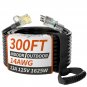 PlugSaf 14/3 Outdoor Extension Cord 300ft Waterproof Lighted Heavy Duty Black