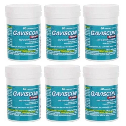 Gavi-scon Advance Chewable Mint Tablet 60ct &acirc;�� 6 PACK