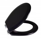 Black Round Soft Close Wooden Toilet Seat Durable Rust Resistant Easy Clean Black Round Soft Close Wooden Toilet Seat Durable Rust Resistant Easy Clean