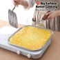 Stainless Steel Square Griddle Pan/Plate with Wooden Handle, 3-Ply Constructi
