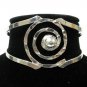 Silver Hammered Spiral Cuff Bracelet