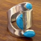 Turquoise and Silver Wrap Ring