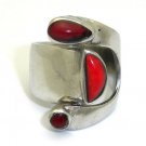 Bloodstone Silver Wrap Ring