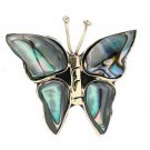 Silver Abalone Butterfly Pin