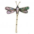 Silver Abalone Dragonfly Pin