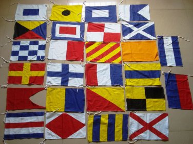 Naval Signal Flags / Flag SET- 100% COTTON - Set of Total 26 flag - Marine Code