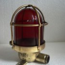 VINTAGE ship's BRASS Passage Light / Lamp - RED GLASS -SHIP'S 100% ORIGINAL