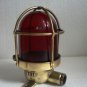 VINTAGE ship's BRASS Passage Light / Lamp - RED GLASS -SHIP'S 100% ORIGINAL