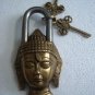 ANTIQUE Style LORD BUDDHA Type  Padlock - Lock with Key - Brass Made (A)