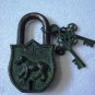ANTIQUE Style DOG Type Padlock - Lock with Key - Brass Made