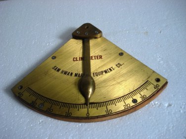 Sam Hwan ANTIQUE Marine Clinometer - BRASS - SHIP'S 100% ORIGINAL
