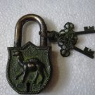 ANTIQUE Style CAMEL Type Padlock - Lock with Key - Brass Made