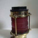 SHIPS Light / Lamp / LANTERN  - RED GLASS - BRASS - SHIP'S 100% ORIGINA (B)