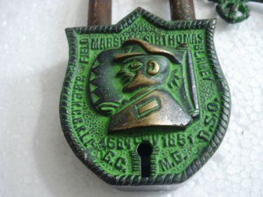 ANTIQUE Style Padlock - Lock with Key - Brass Made (B)