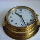NILS V. DAHL - MALMO  Marine WALL QUARTZ Clock - BRASS - SHIP'S ORIGINAL