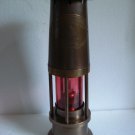 ROYAL NAVY 1920 LONDON  ship's LIGHT /LANTERN - BRASS - RED - EXTRA LARGE