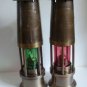 Pair of  ROYAL NAVY 1920 LONDON  ship's LANTERN - BRASS - EXTRA LARGE